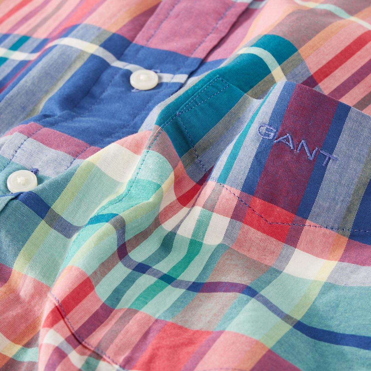 Gant Kariertes Freizeithemd aus Baumwolle rot