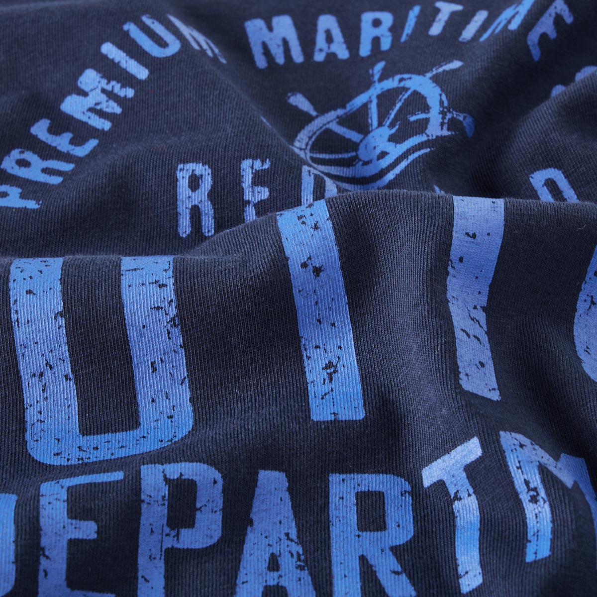 Redfield T-Shirt mit Label-Print dunkelblau