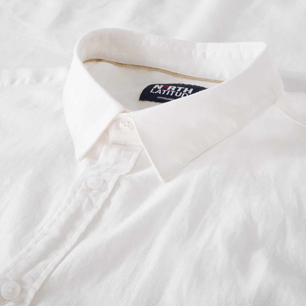North Freizeithemd mit Leinen weiß