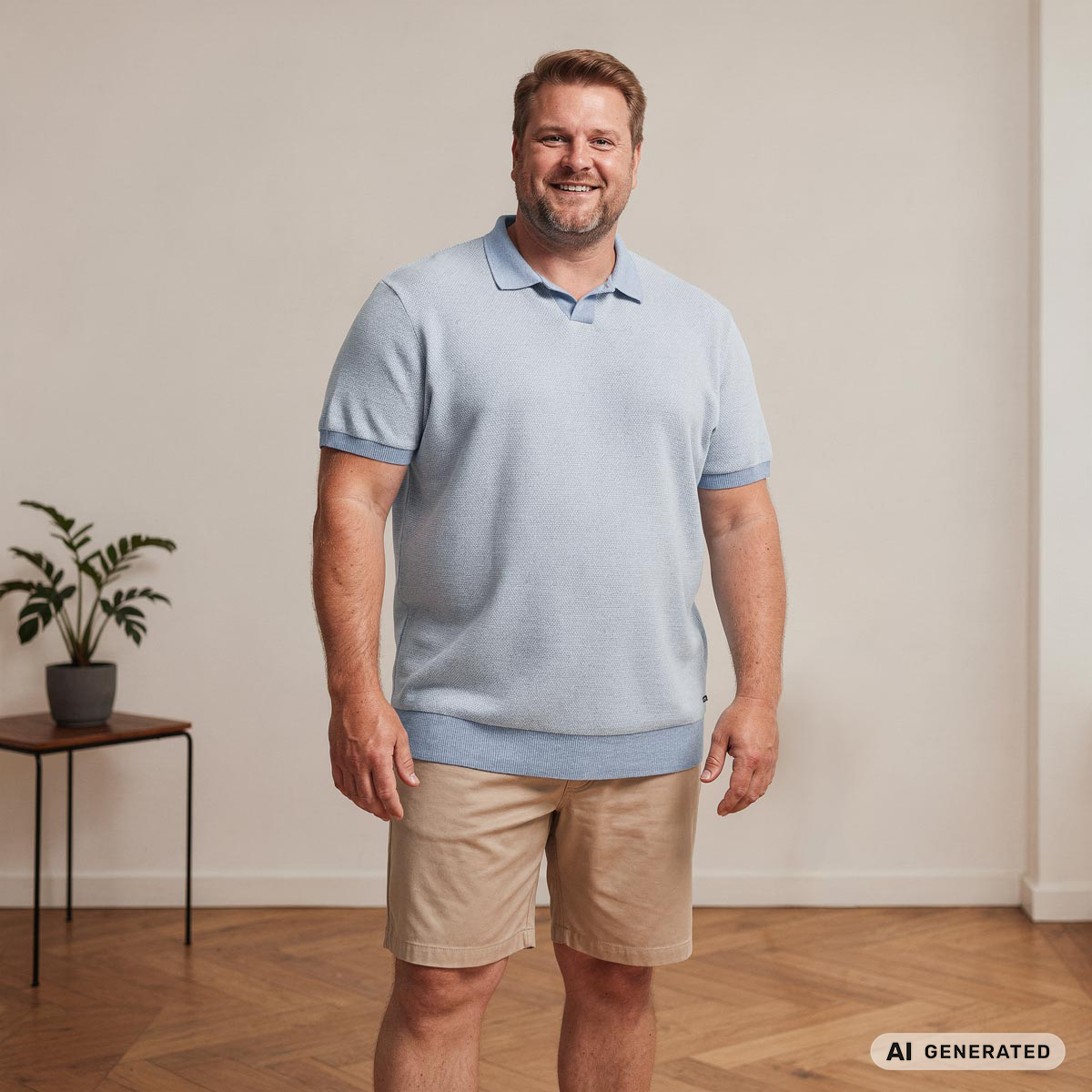 RAGMAN Strick-Poloshirt mit Kontrastdetails hellblau