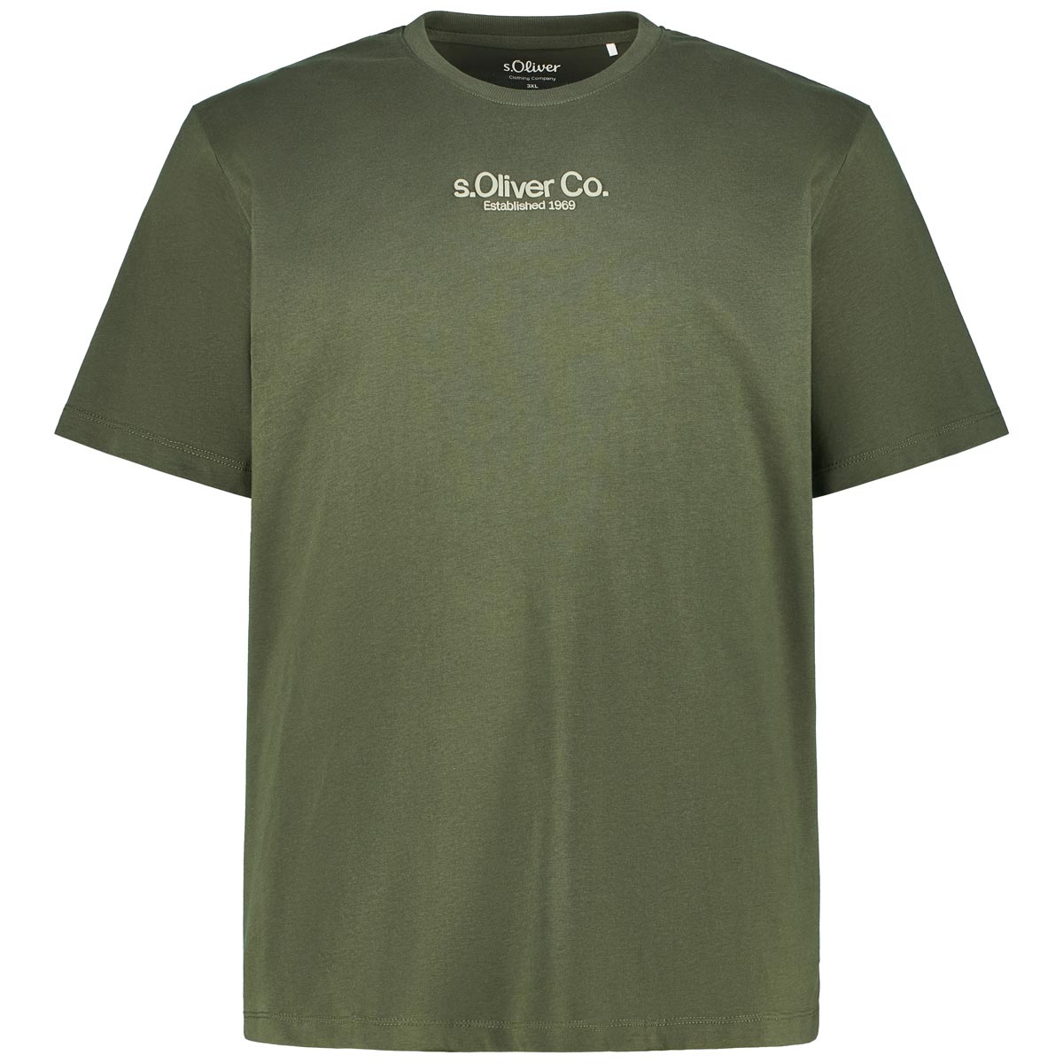 s.Oliver T-Shirt mit Label-Print Farbe oliv Größe: 4XL günstig online kaufen