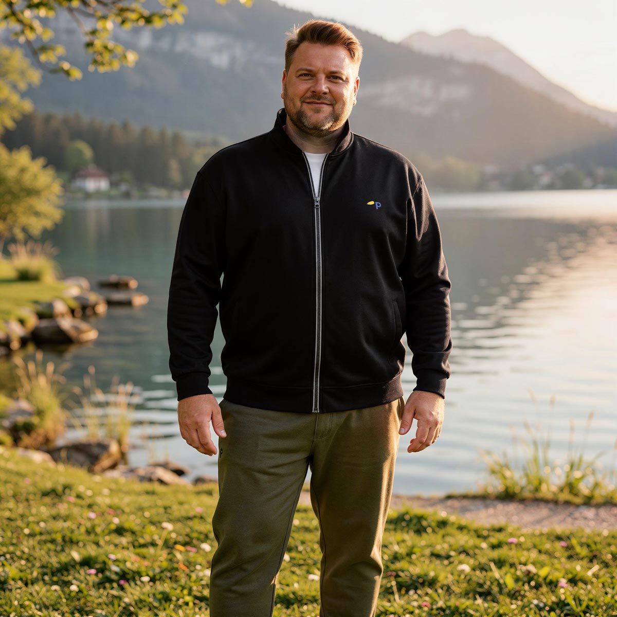 Pfundskerl p ACTIVE Sweatjacke, elastisch, weich und leicht schwarz