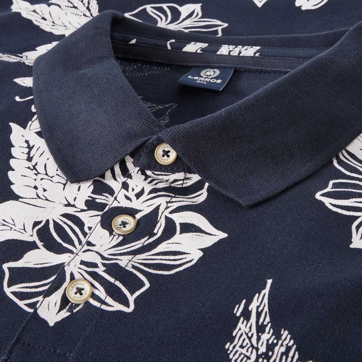 Lerros Poloshirt mit Allover-Muster blau