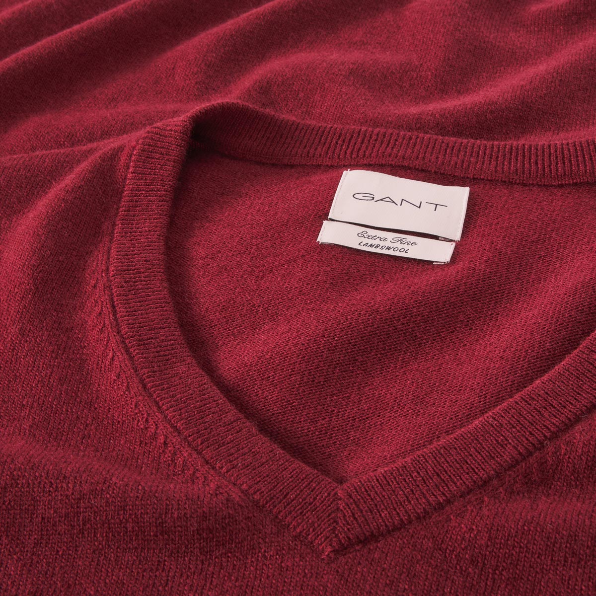 Gant Feinstrickpullover mit Lammwolle dunkelrot