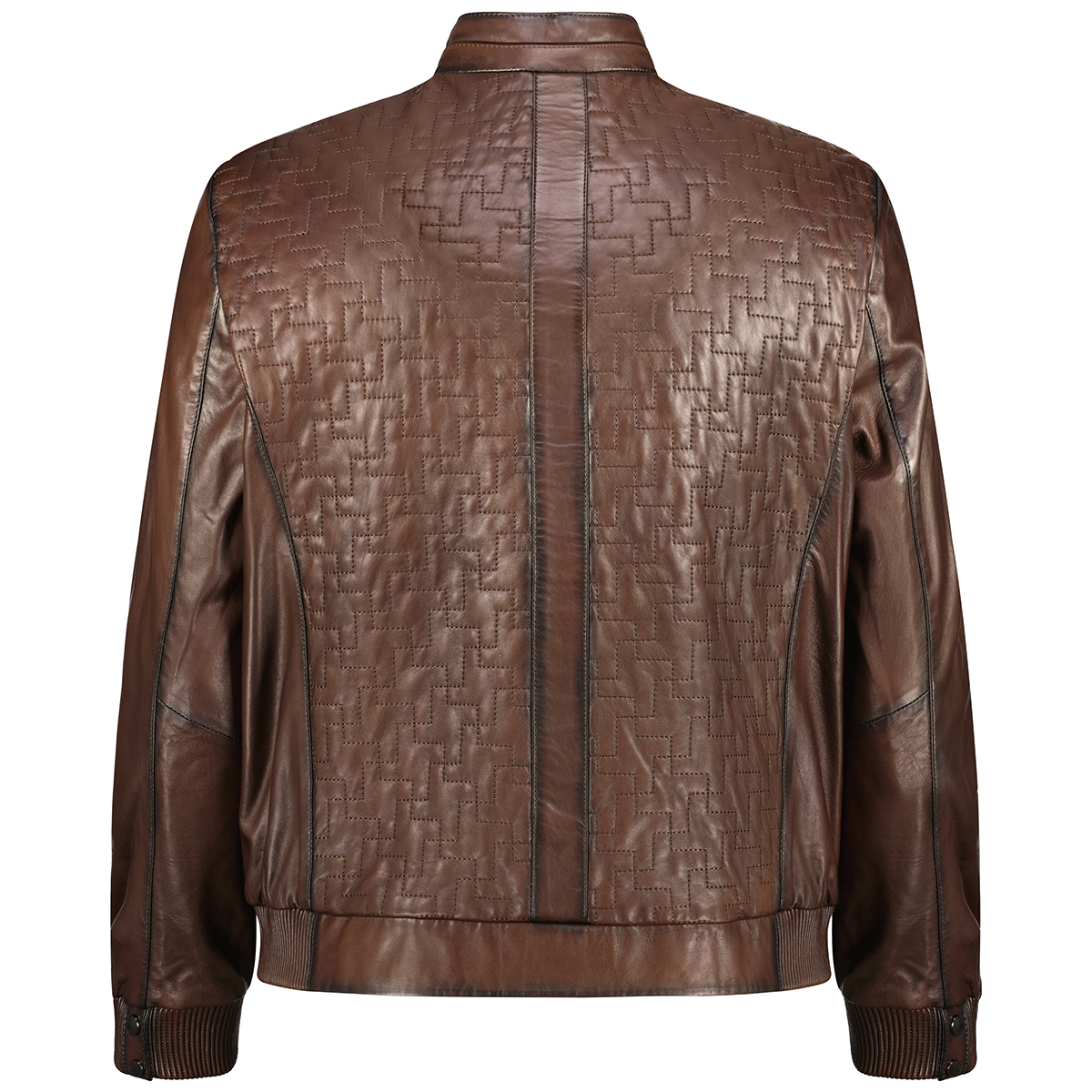 Maddox Lederblouson mit Steppmuster braun