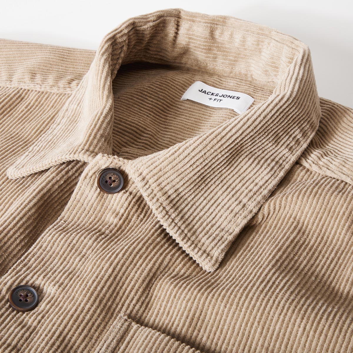 Jack&Jones Cord-Overshirt aus Baumwolle beige