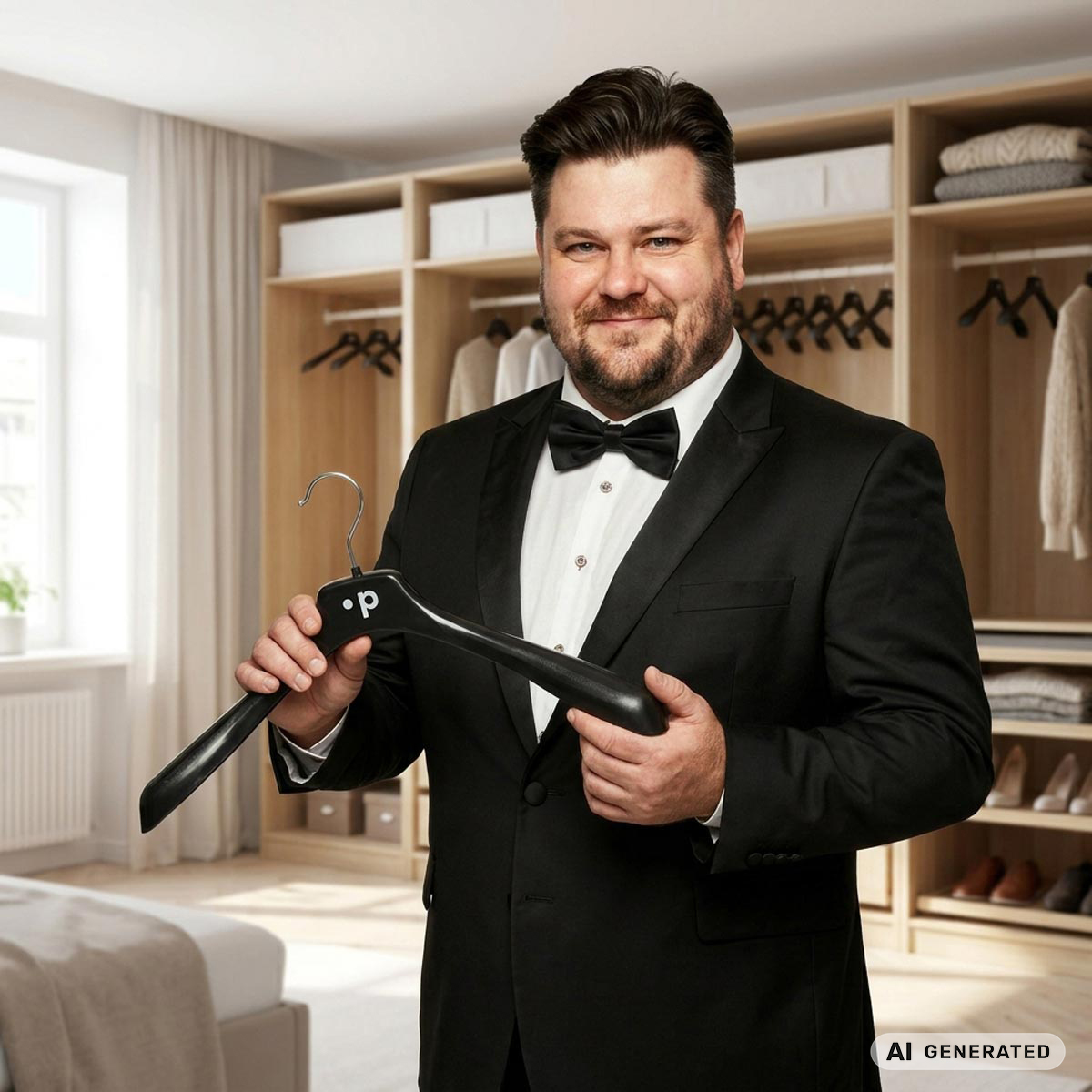 Pfundskerl Extrabreite Kunststoff-Kleiderbügel, 5er-Pack schwarz