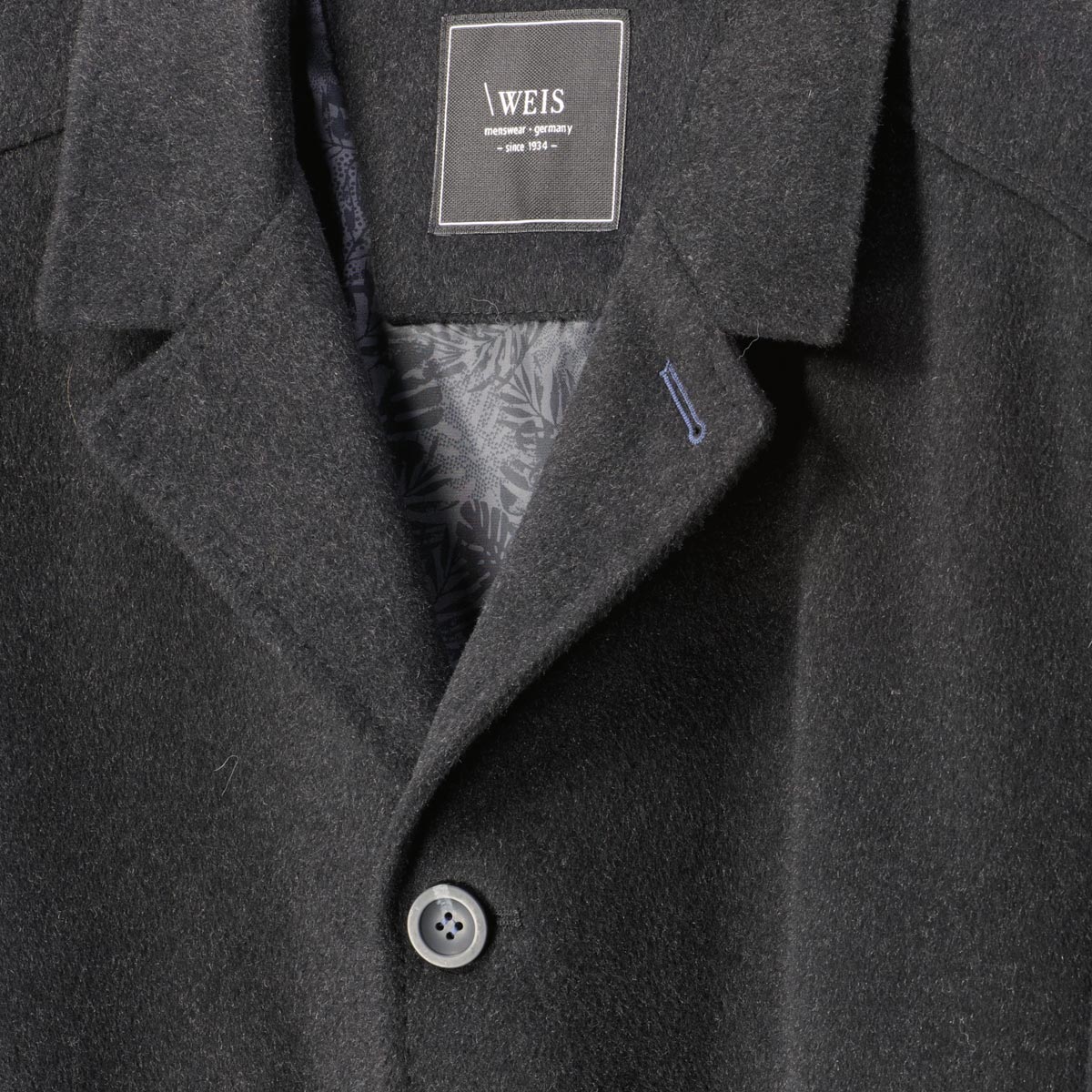 Weis Kurzmantel aus Woll-Mix dunkelgrau