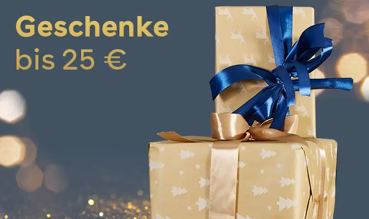 Zwei festlich verpackte Geschenke mit Schleifen