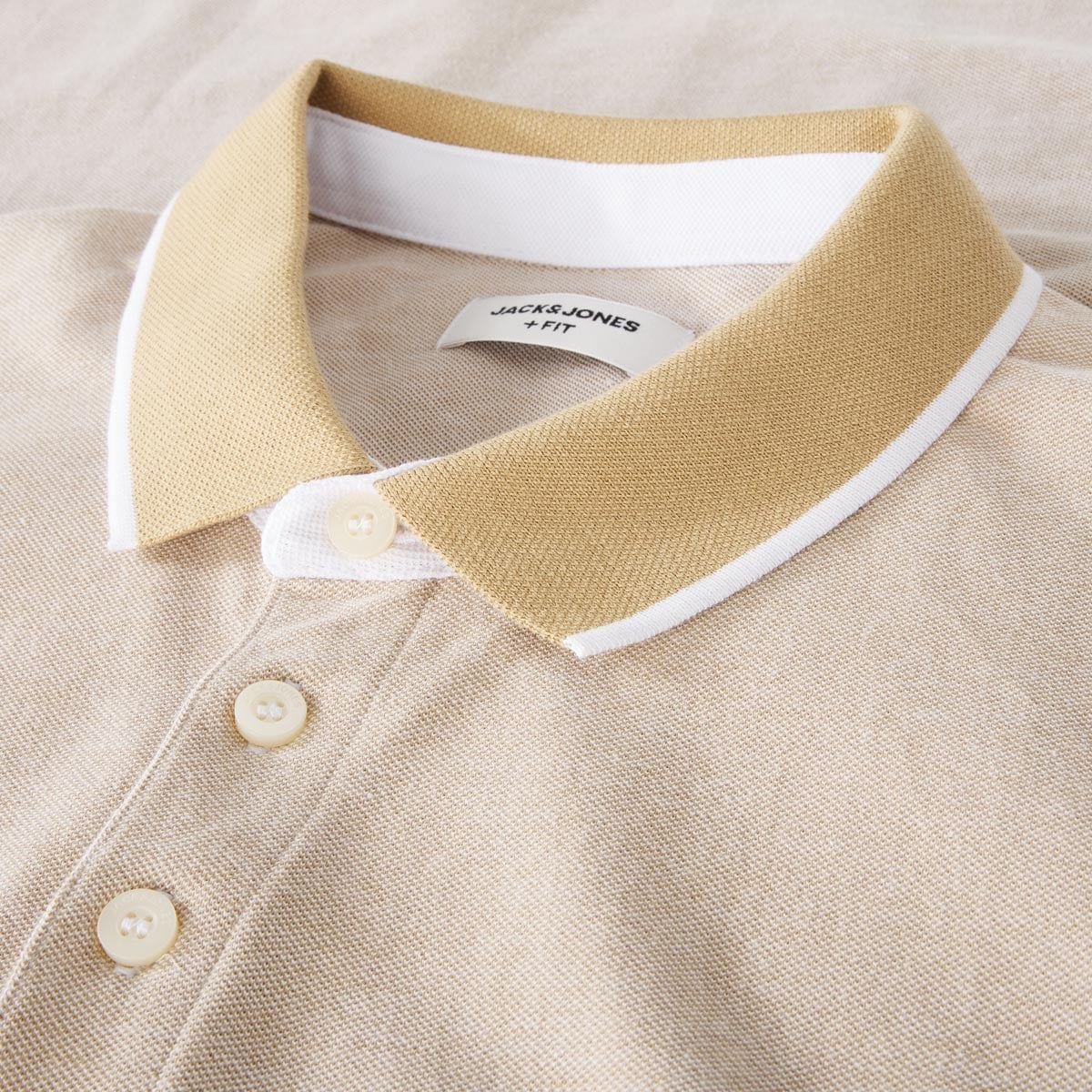 Jack&Jones Poloshirt aus Biobaumwolle beige