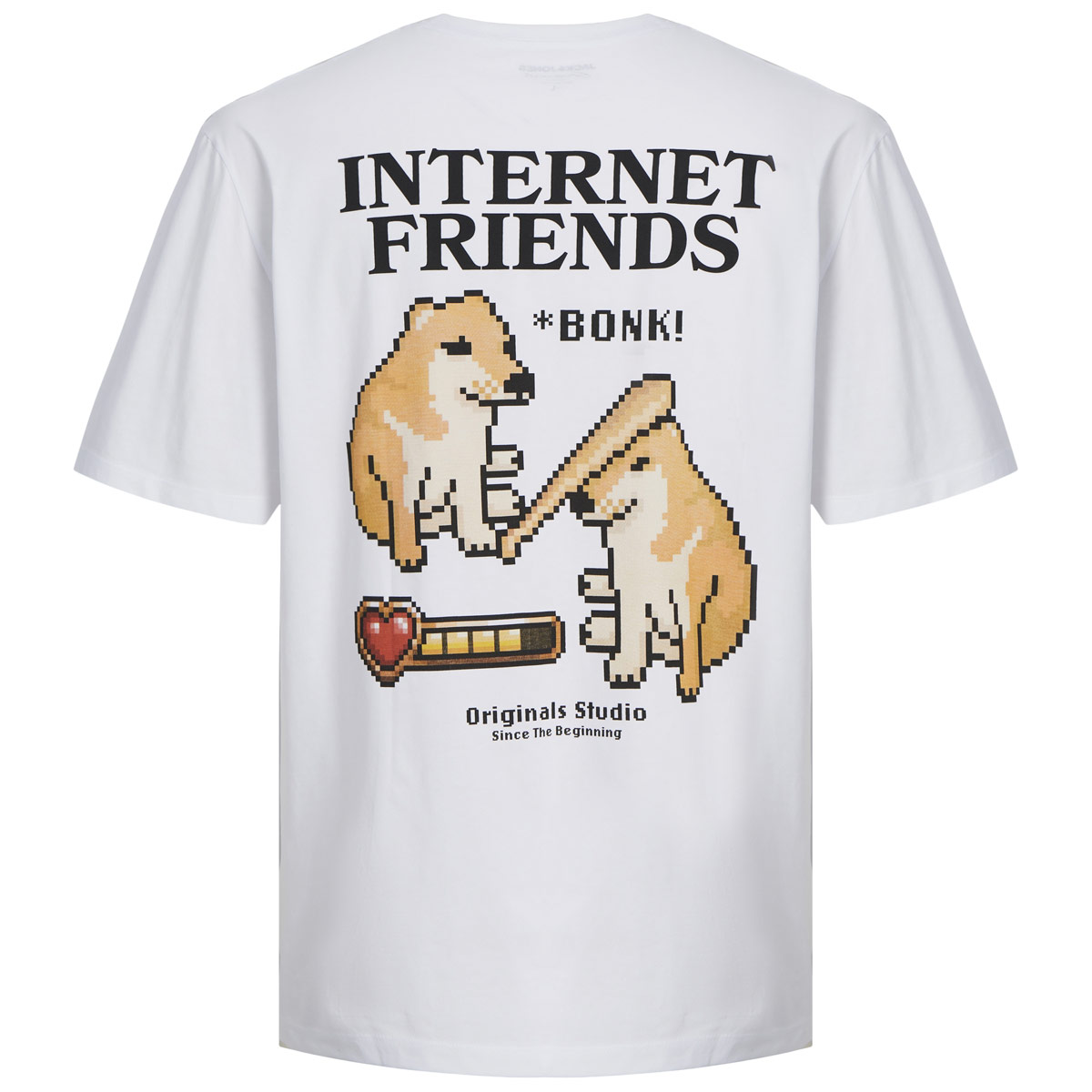 Jack&Jones T-Shirt mit Print auf Vorder- und Rückseite weiß