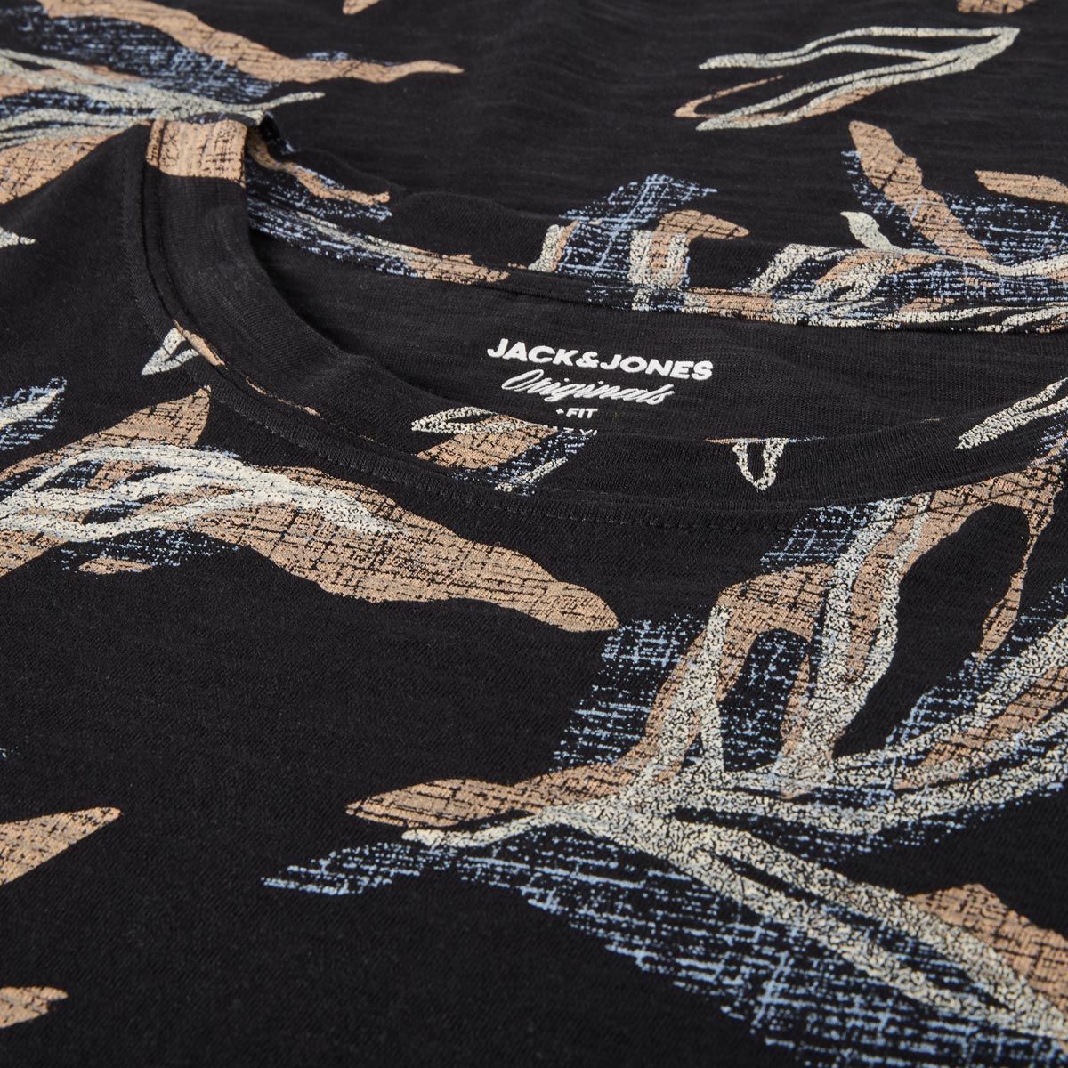 Jack&Jones T-Shirt mit Allover-Muster Farbe schwarz Größe: 8XL günstig online kaufen