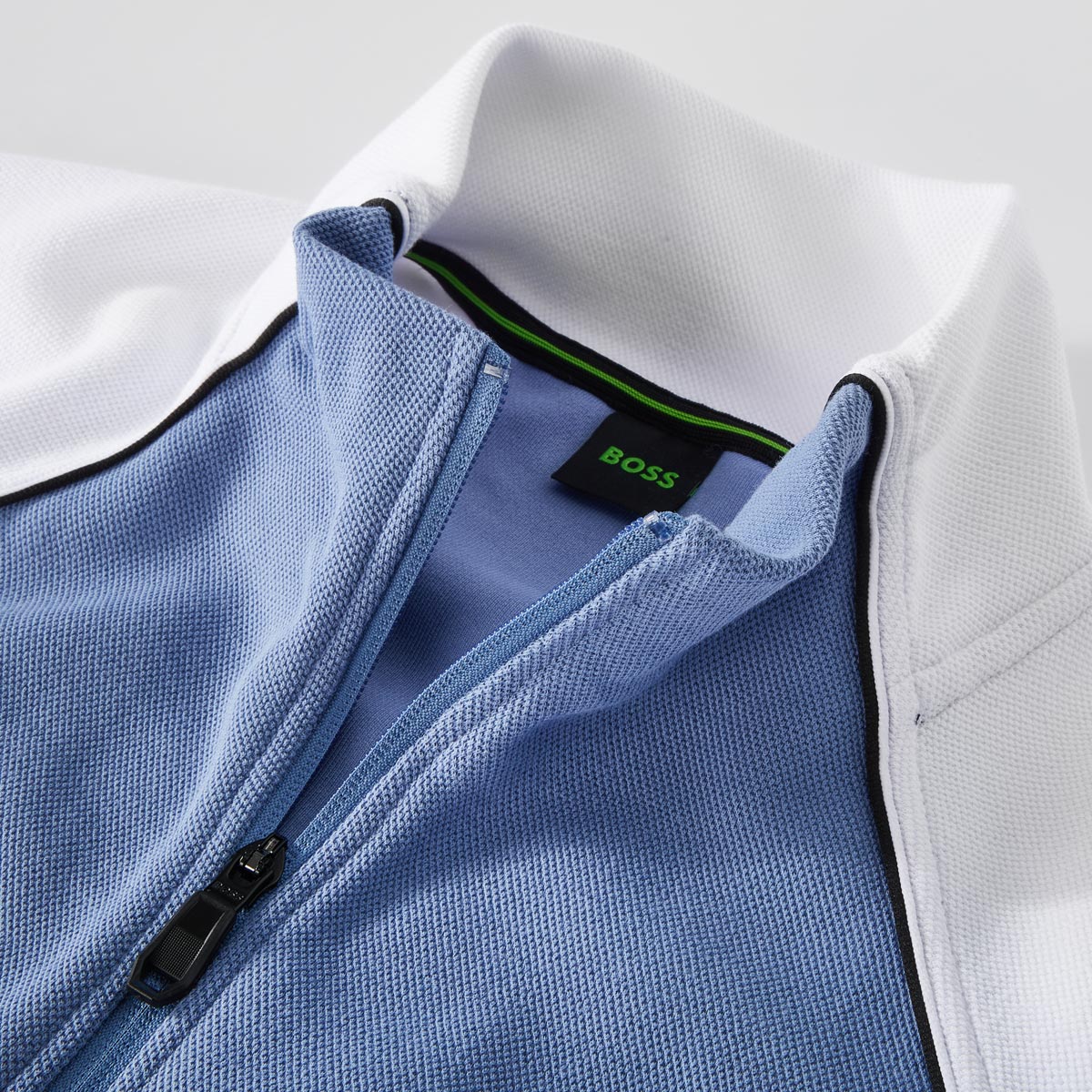 BOSS Sweatjacke in Two-Tone Optik, elastsich graublau