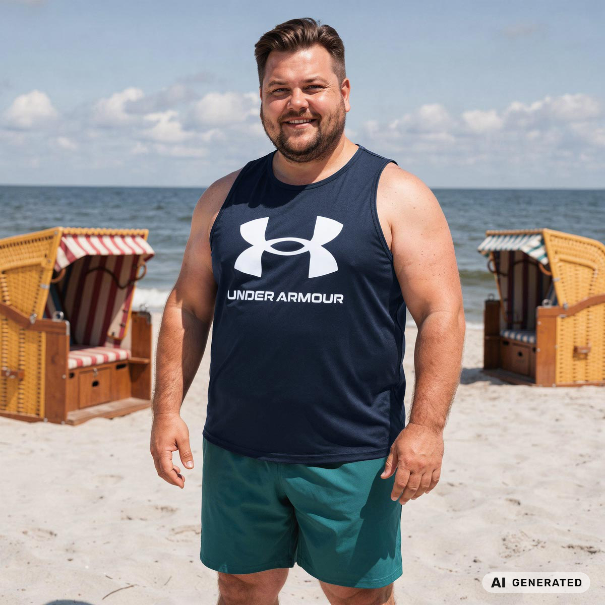 Under Armour Tanktop mit Label-Print schwarz
