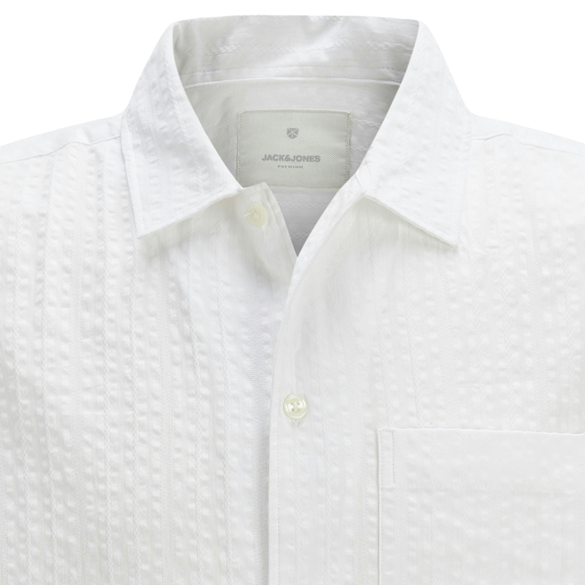 Jack&Jones Freizeithemd in Seersucker-Qualität weiß