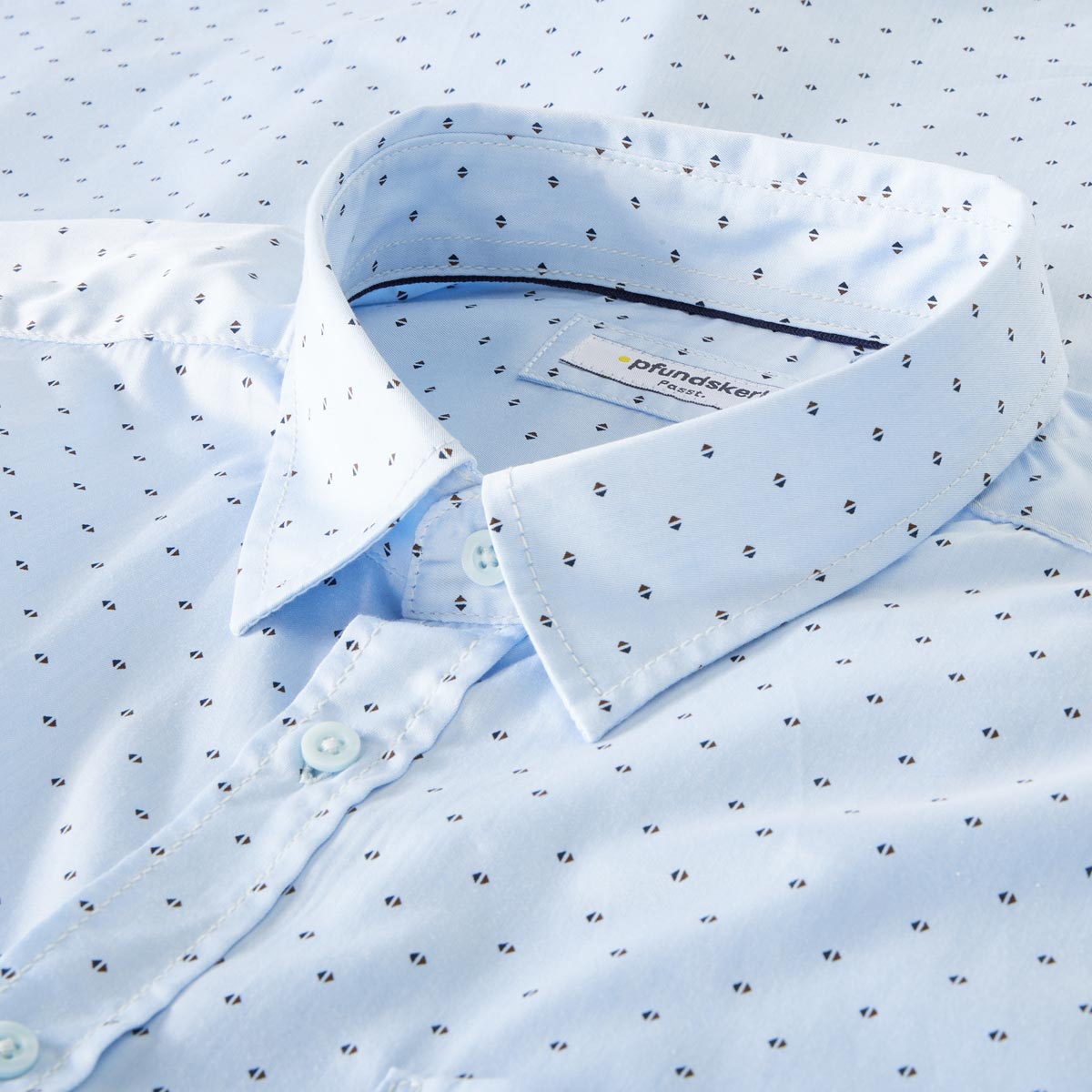 Pfundskerl Businesshemd mit Allover-Muster hellblau