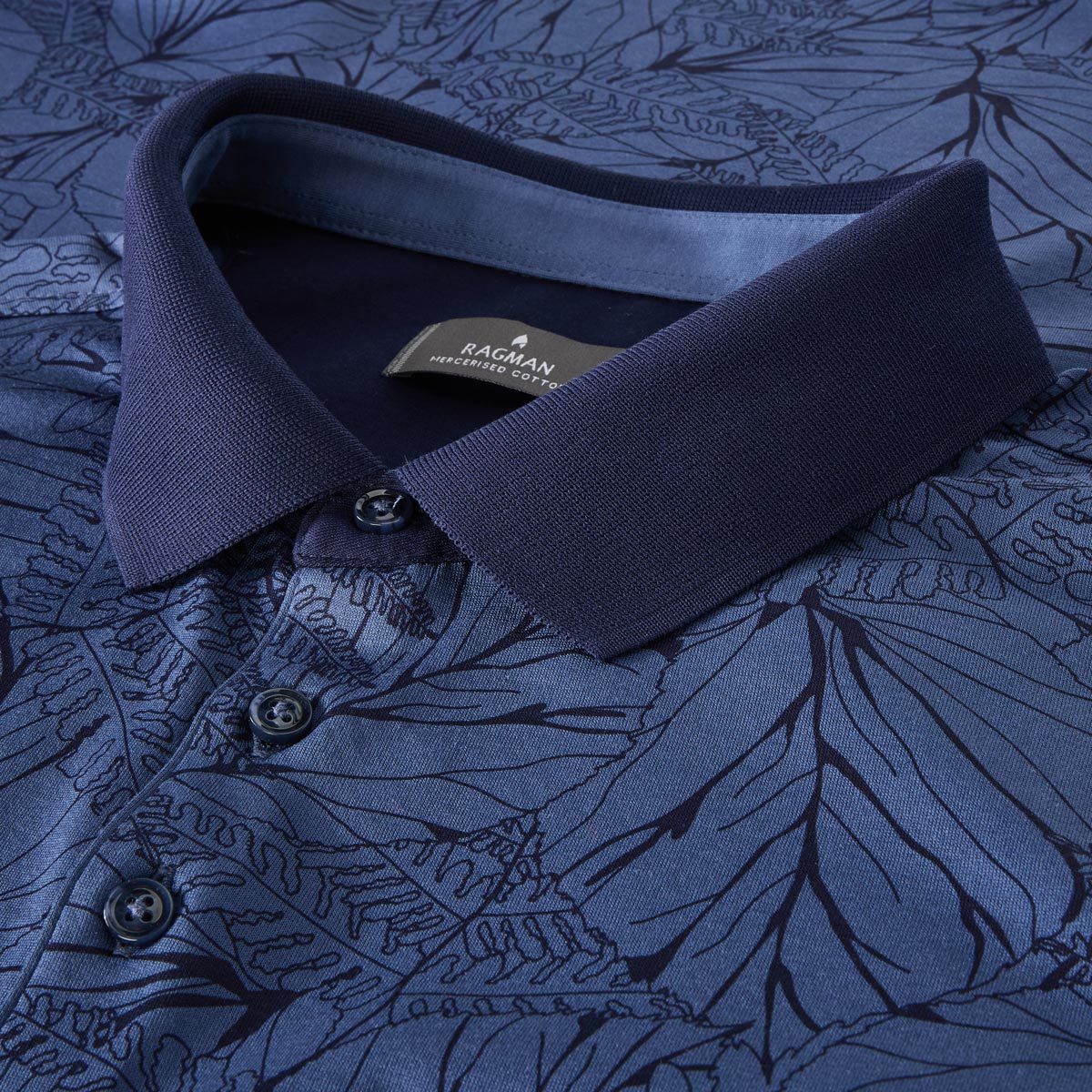 RAGMAN Poloshirt aus Pima-Baumwolle jeansblau