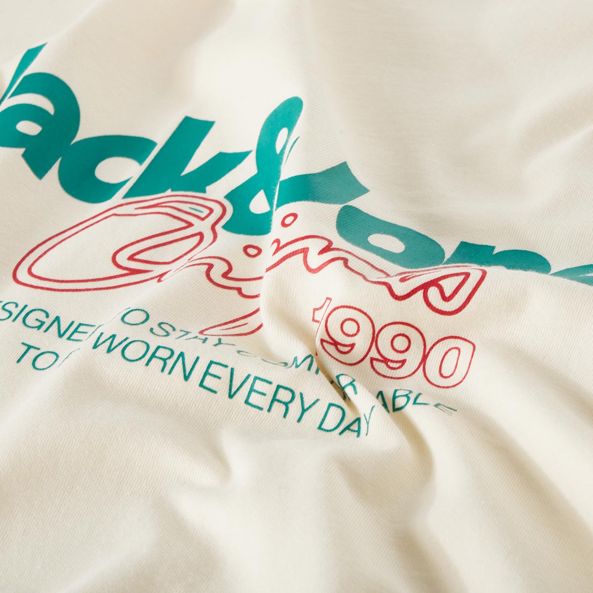 Jack&Jones T-Shirt aus Biobaumwolle cremeweiß