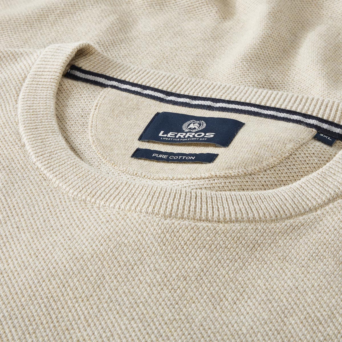 Lerros Feinstrickpullover aus Baumwolle beige