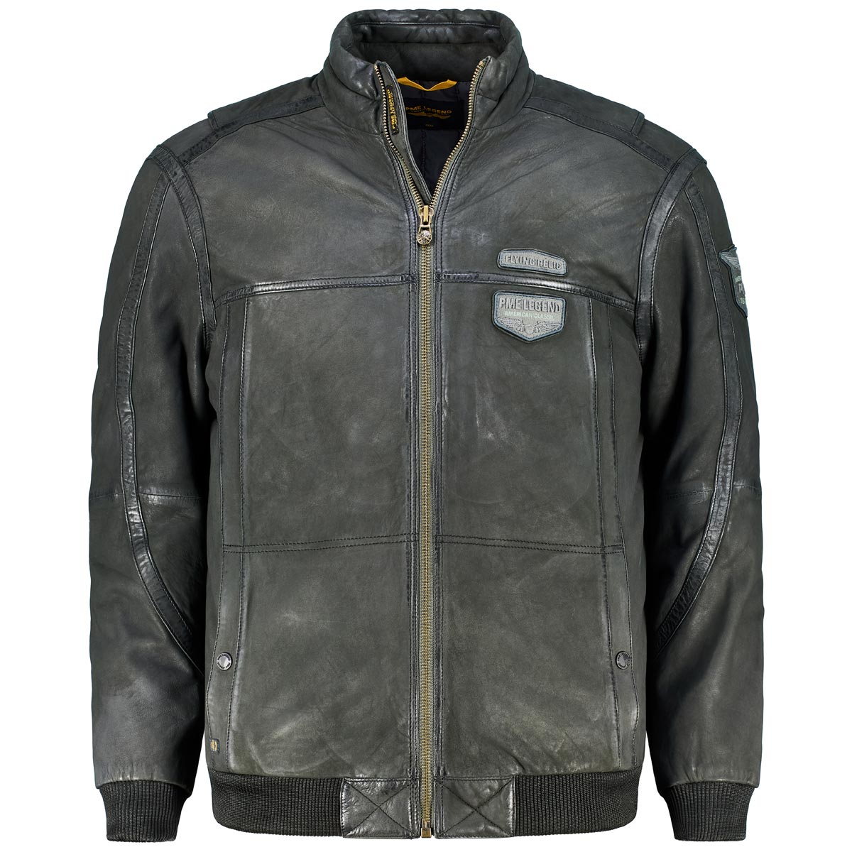 Lederjacke mit mittlerer Fütterung