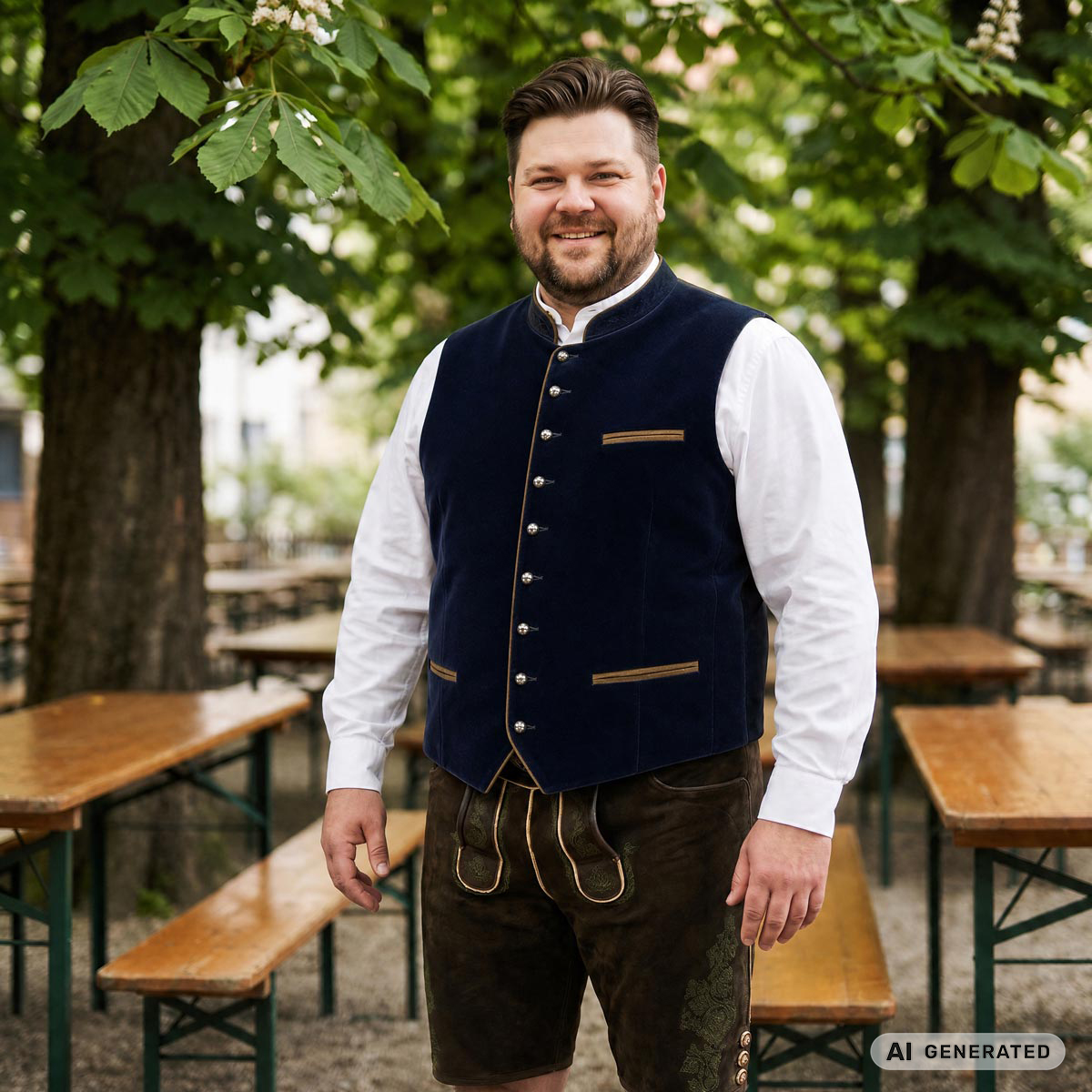 Hammerschmid Trachtenweste aus Samt blau