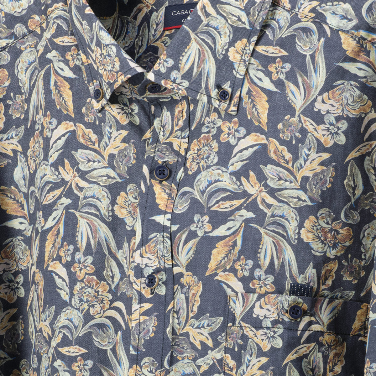 CASA MODA Freizeithemd mit Allover-Print blau