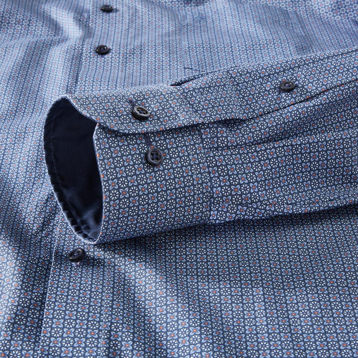 CASA MODA Businesshemd mit floralem Muster blau