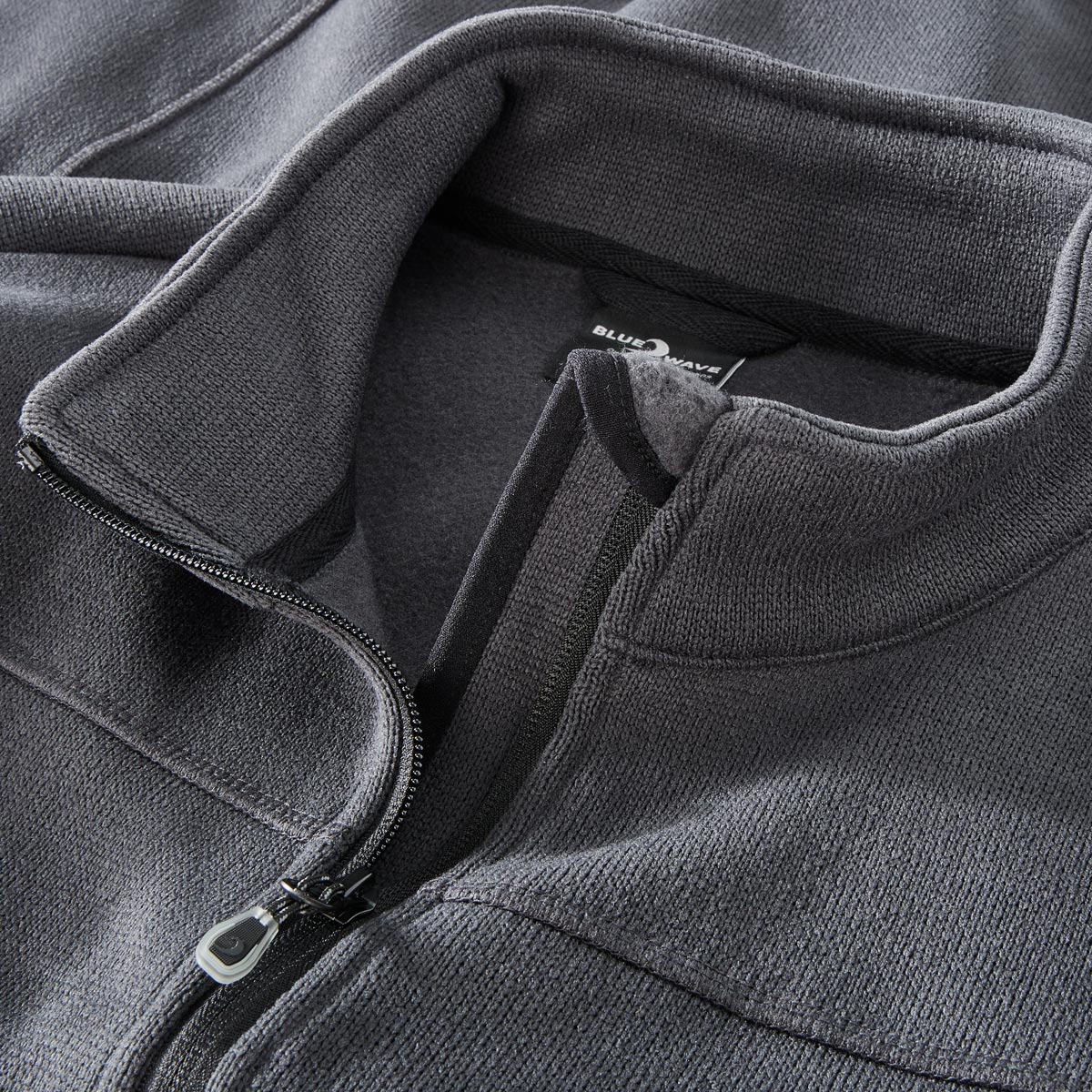 Blue Wave Fleecejacke in Strickoptik anthrazit