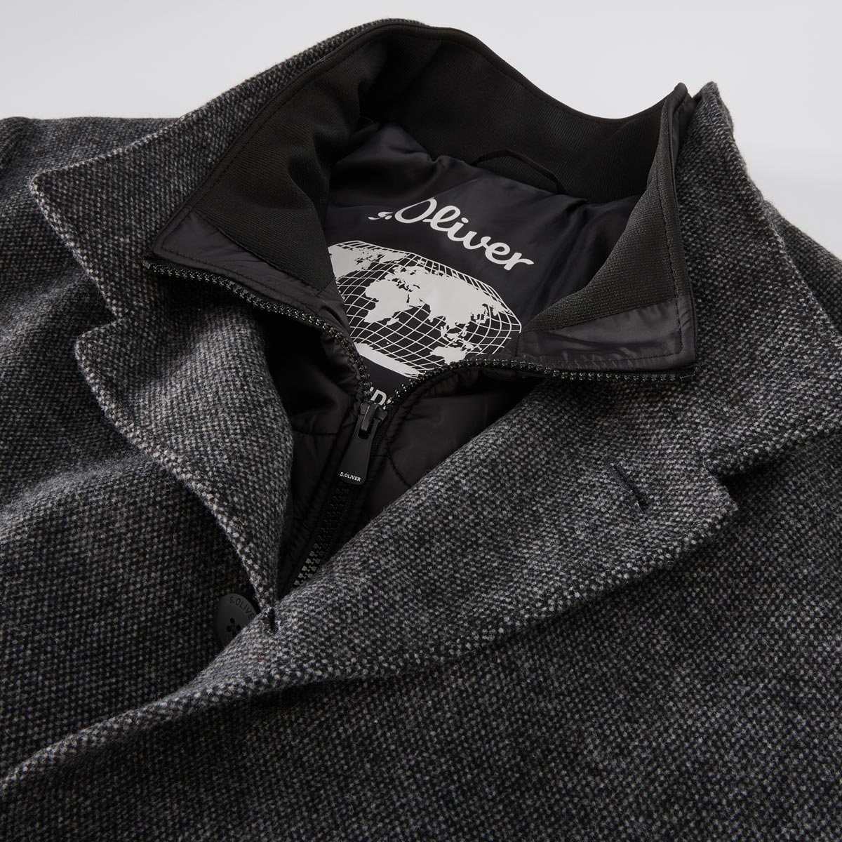 s.Oliver Kurzmantel aus Wollmischung grau