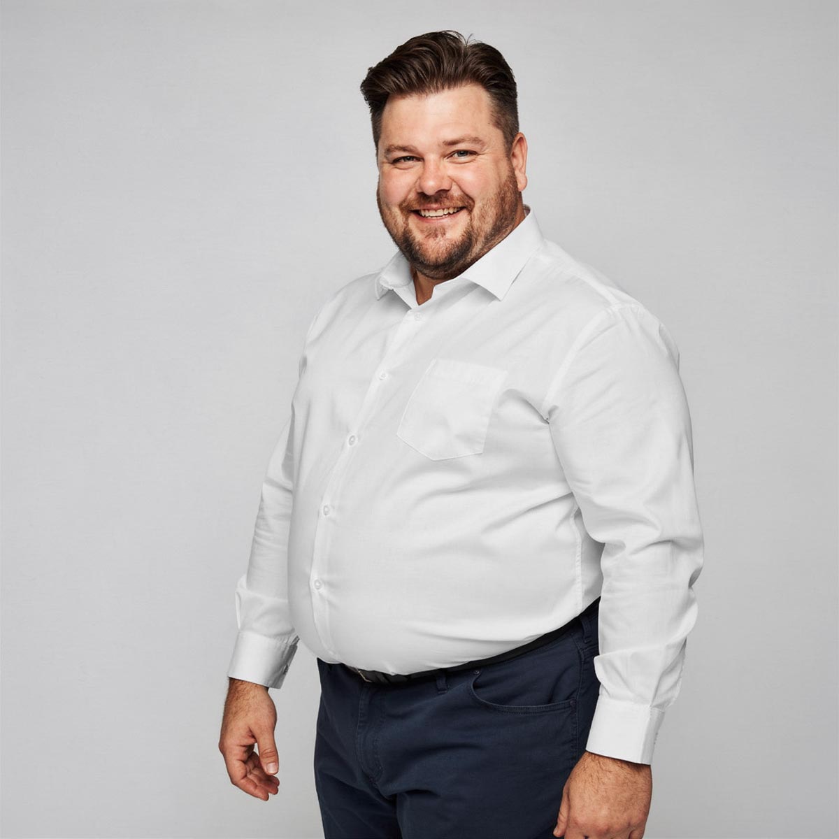 Pfundskerl Businesshemd aus reiner Baumwolle weiß