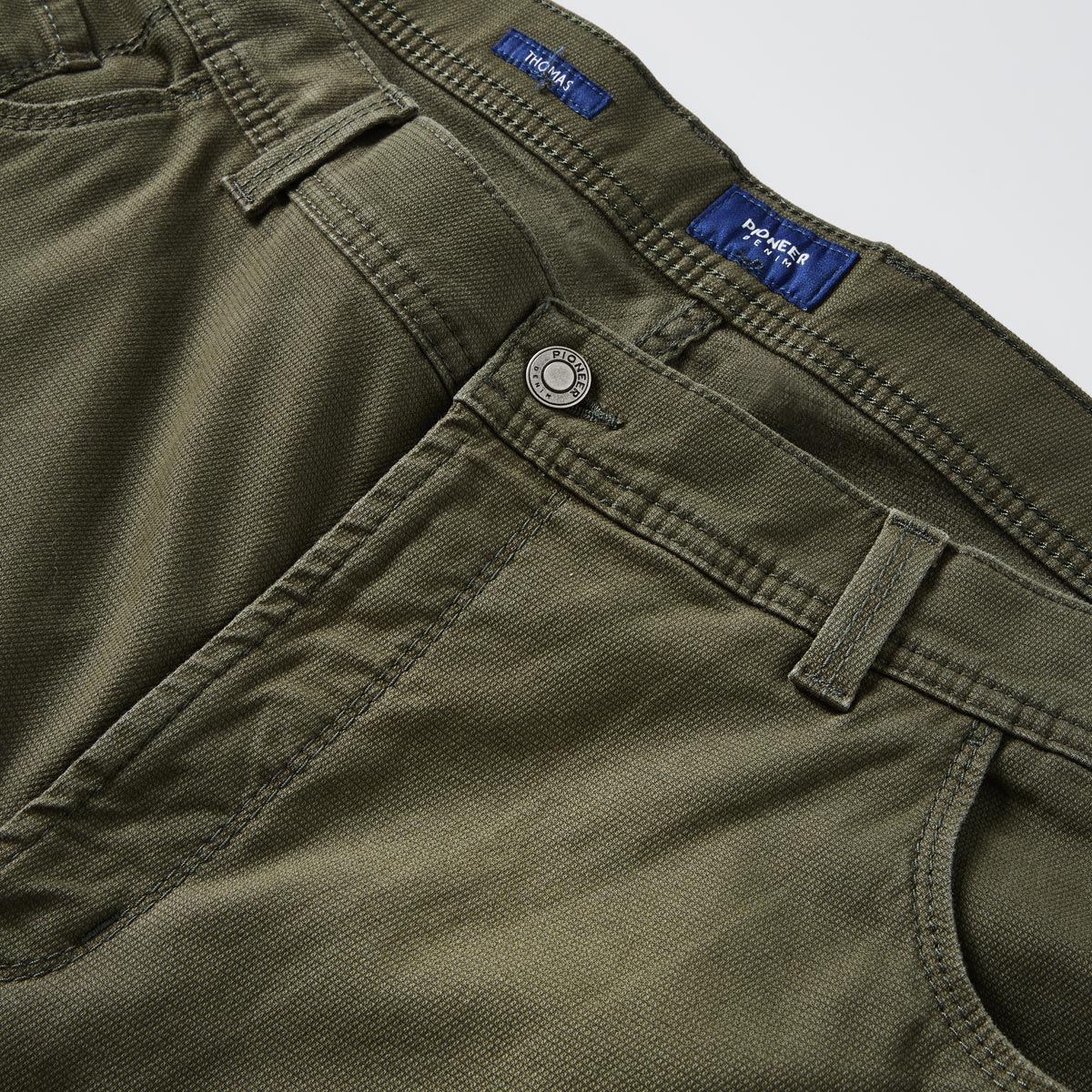 Pioneer Five-Pocket-Hose „Thomas“ mit Stretch, Tapered Fit oliv