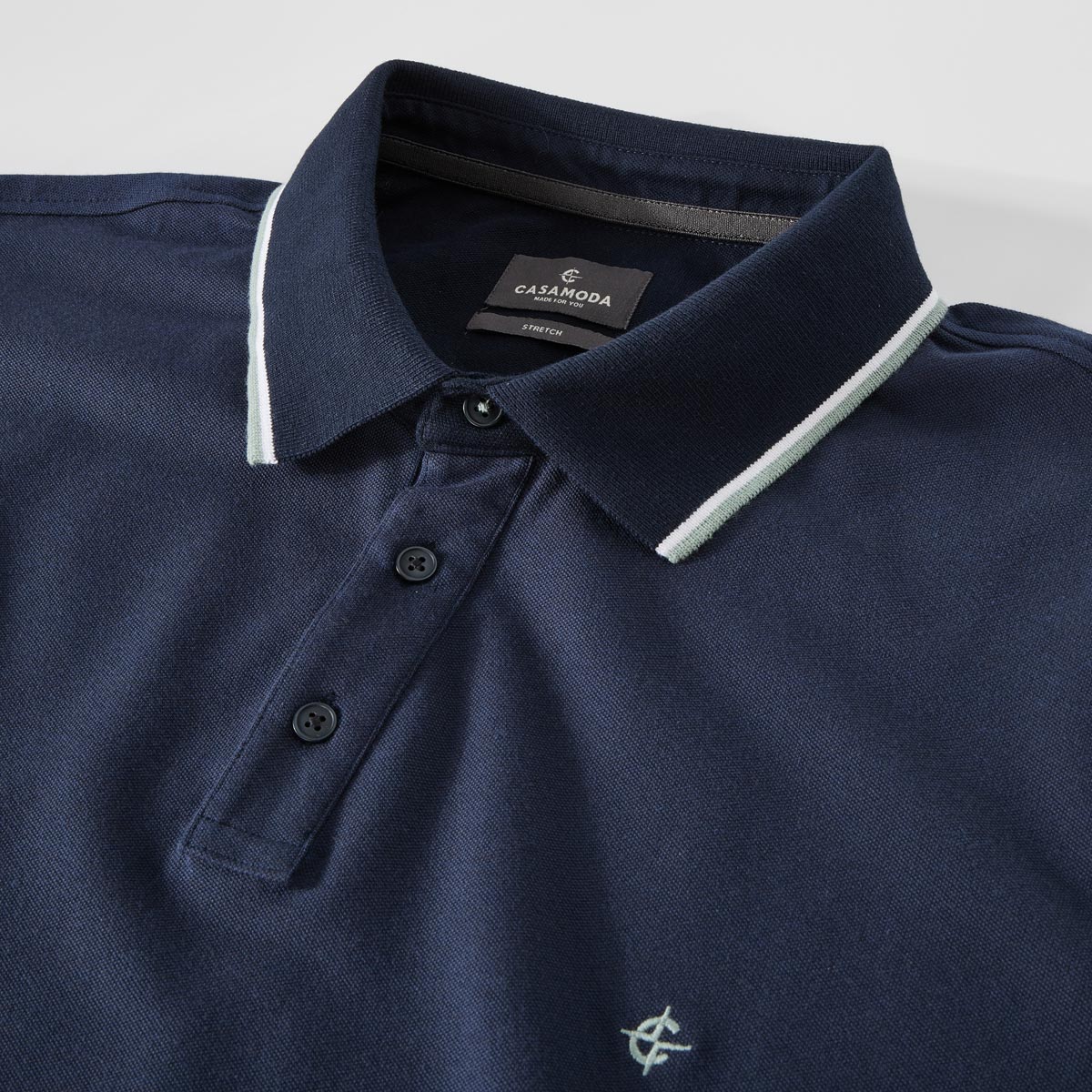 CASA MODA Poloshirt mit Elasthan dunkelblau