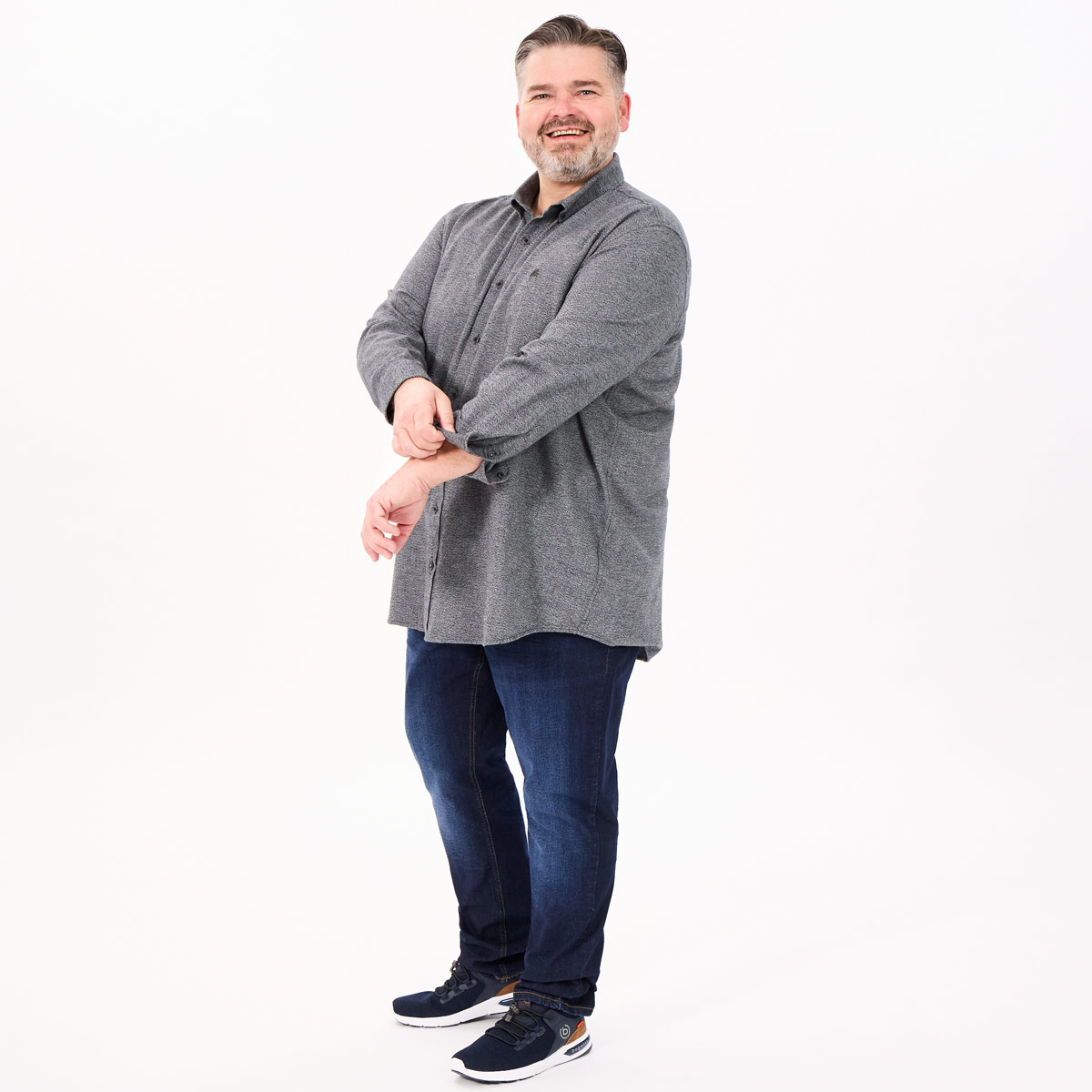 Lerros Freizeithemd aus Baumwoll-Flanell schwarz