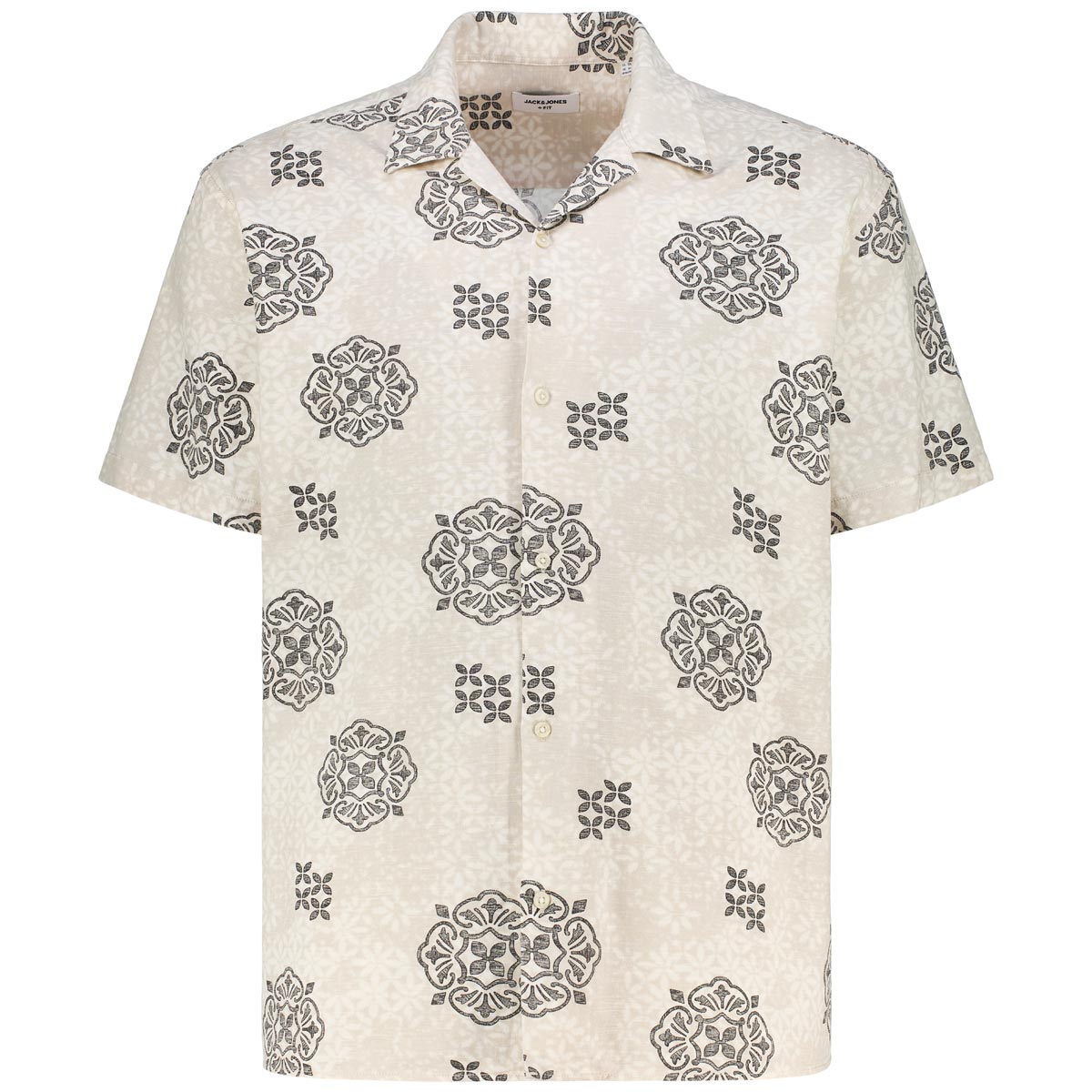 Jack&Jones Freizeithemd mit Allover-Muster Farbe beige Größe: 5XL günstig online kaufen