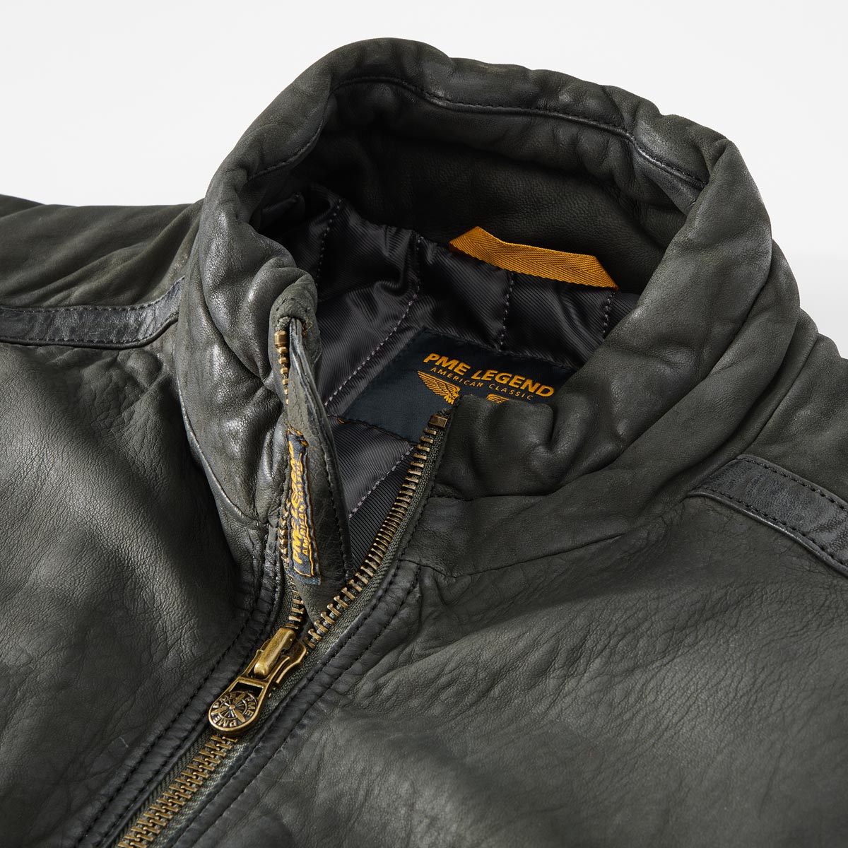 PME LEGEND Lederjacke mit mittlerer Fütterung schwarz