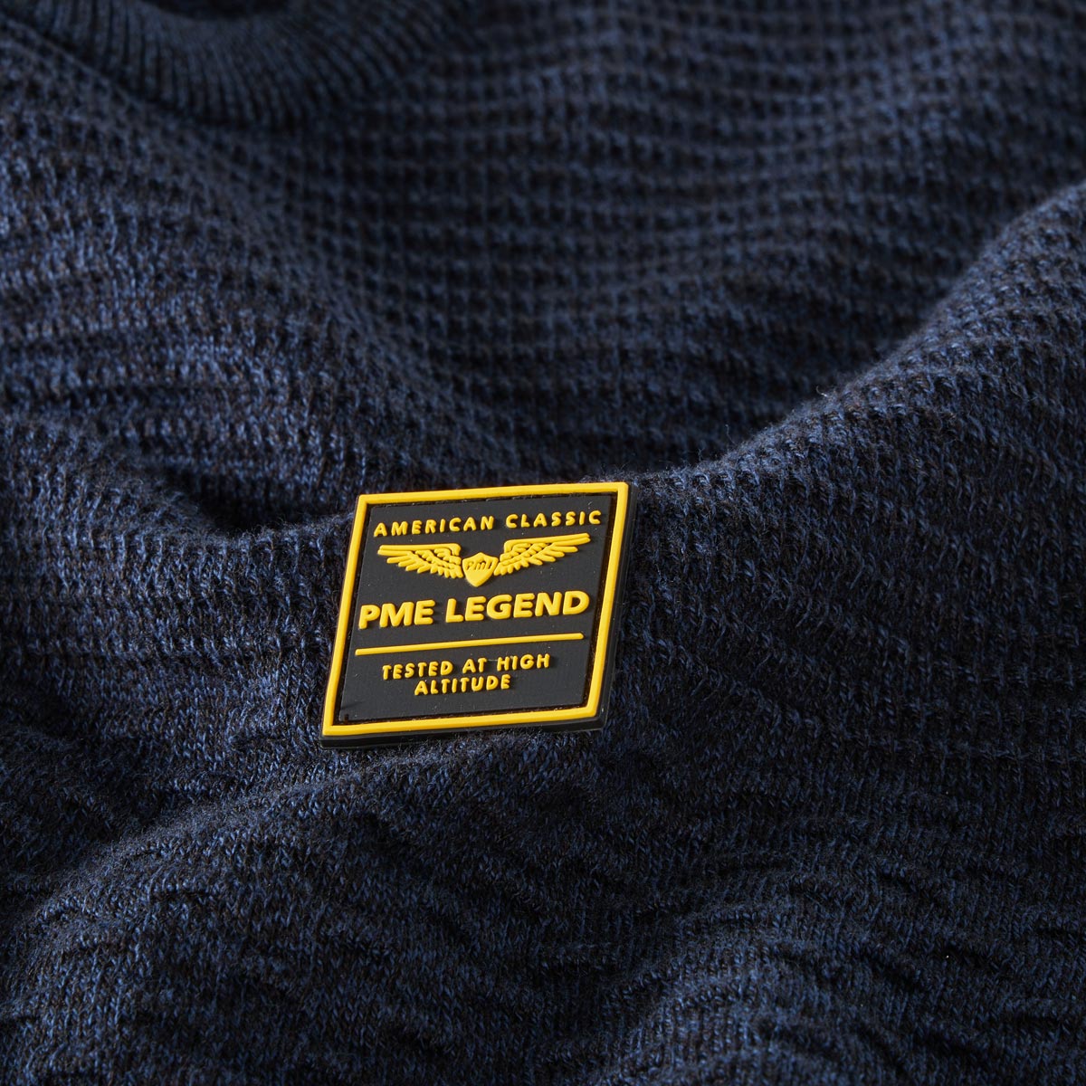 PME LEGEND Pullover mit Struktur dunkelblau