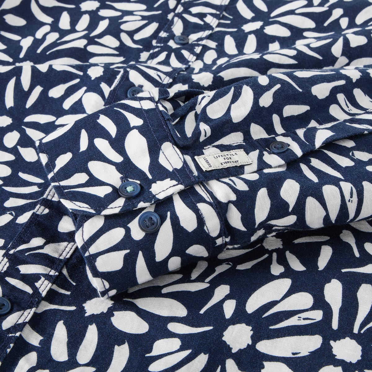 Lerros Freizeithemd mit Leinen blau