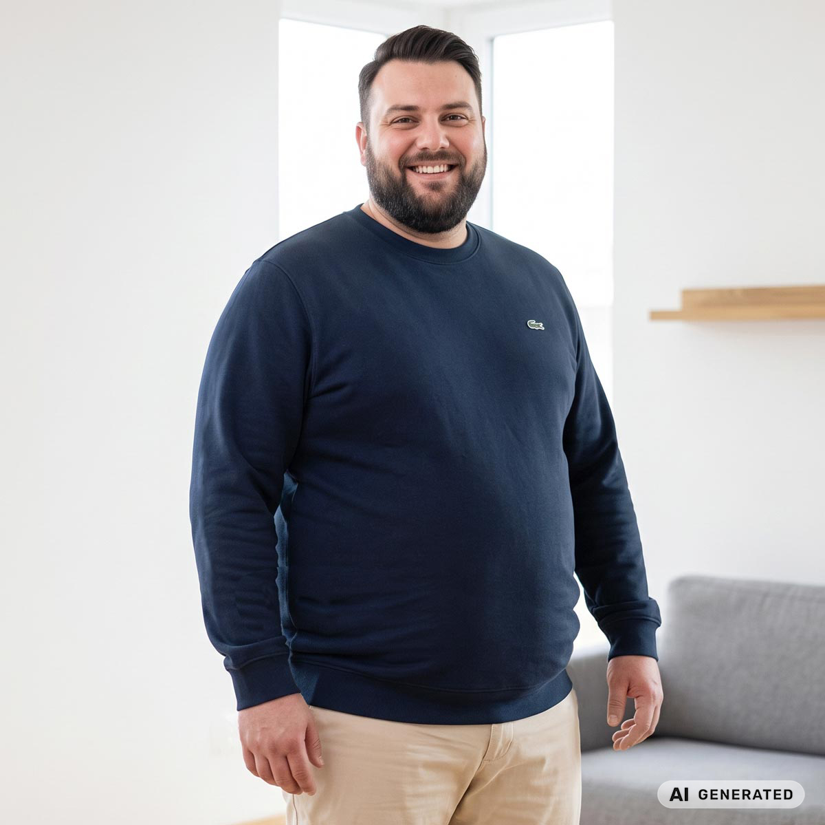 LACOSTE Sweatshirt aus Baumwollfleece marine