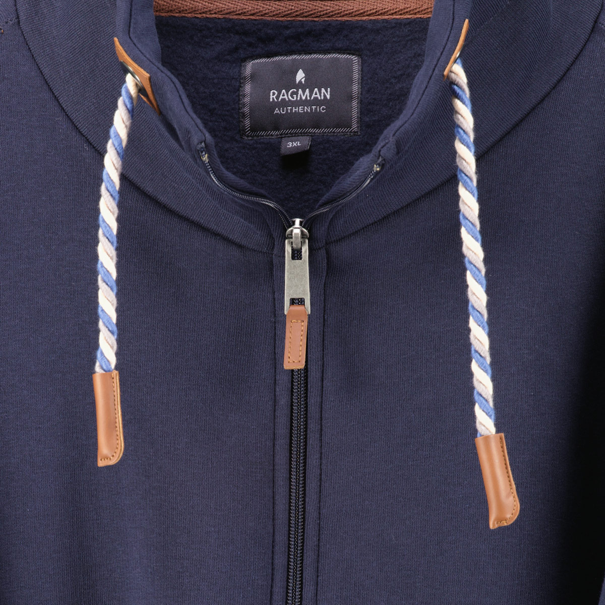 RAGMAN Sweatjacke mit Stehkragen marine