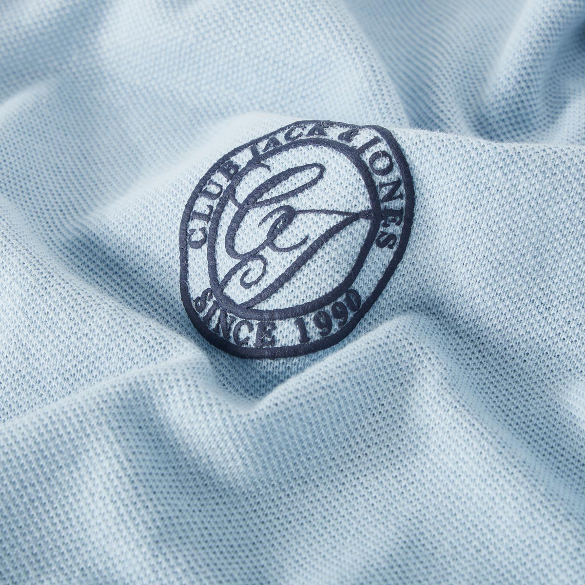 Jack&Jones Poloshirt mit Label-Print hellblau