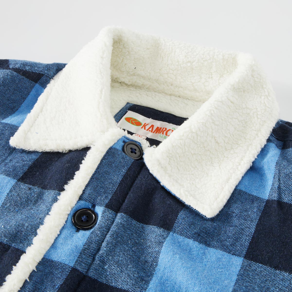 Kamro Gefütterte Hemdjacke im Holzfäller-Stil hellblau