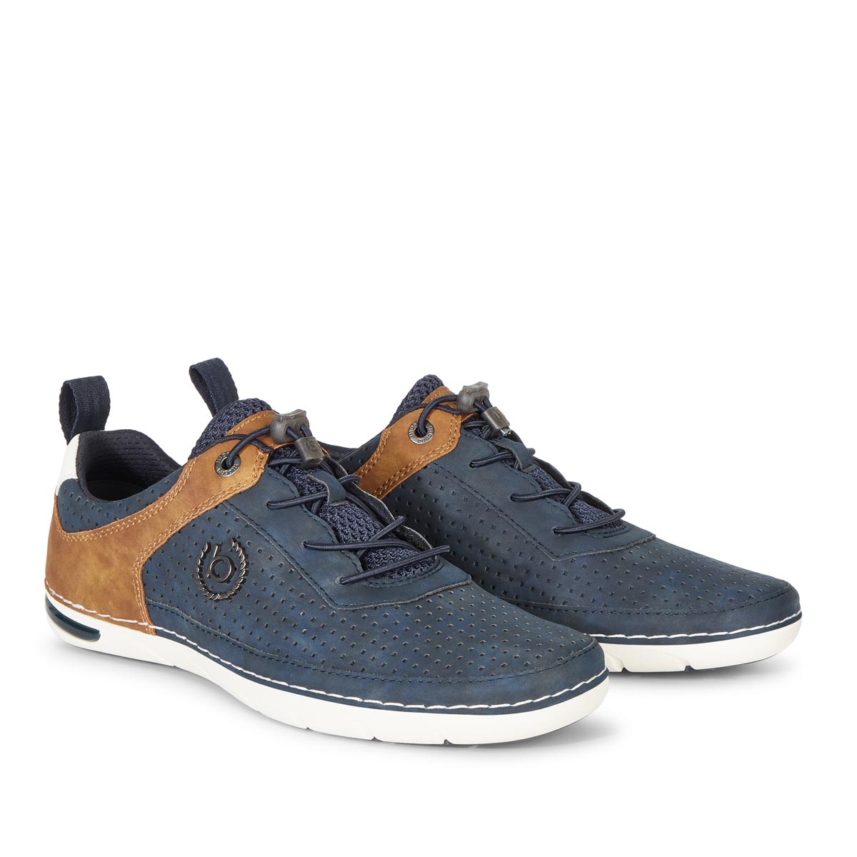 bugatti Sneaker mit elastischen Schnürsenkeln dunkelblau