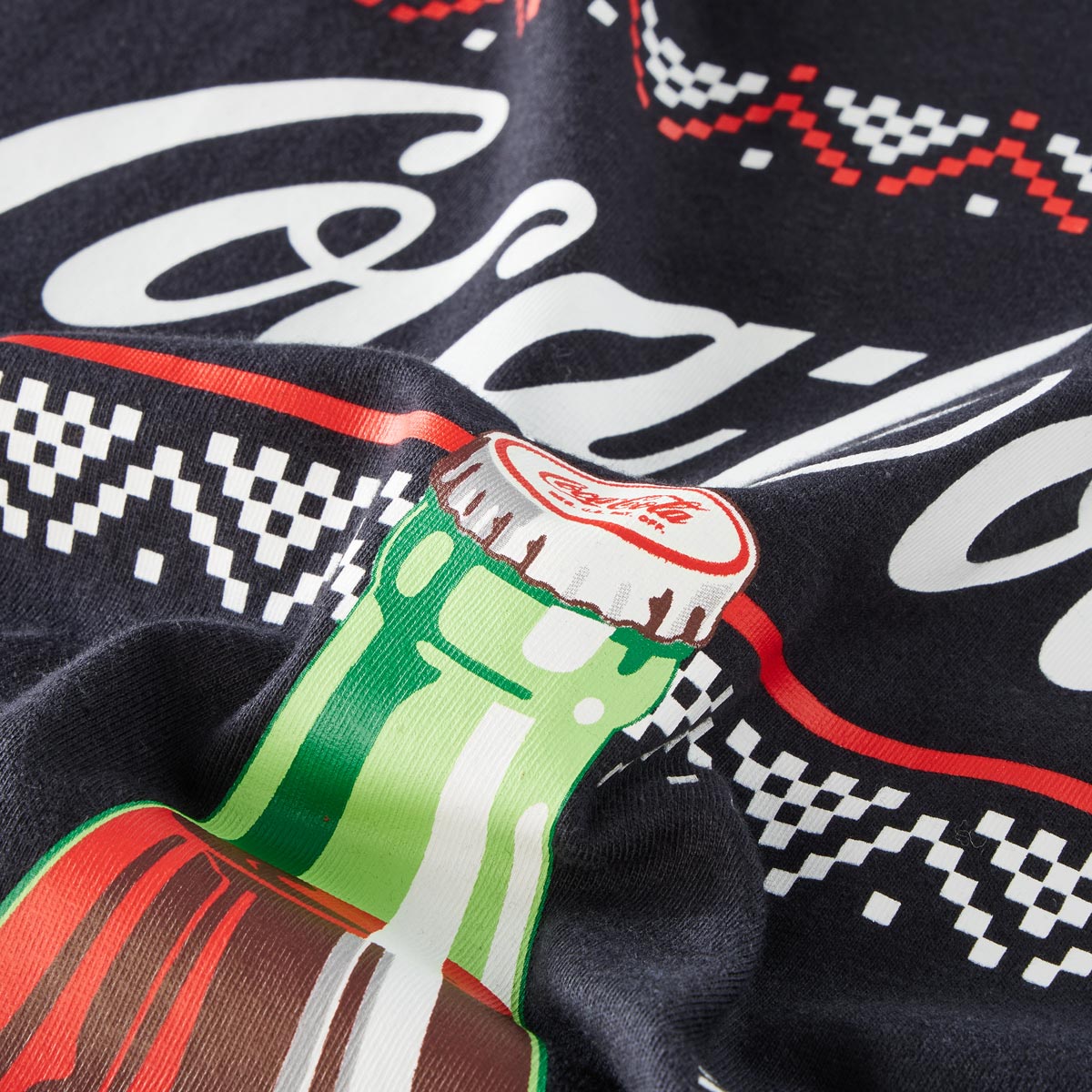 North T-Shirt mit Coca Cola Motiv-Print schwarz