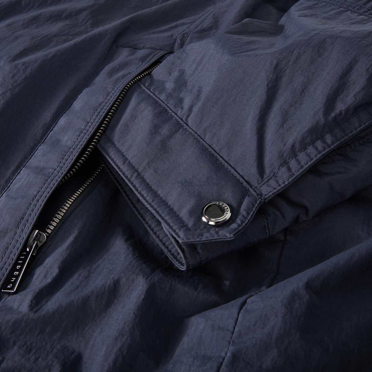 bugatti Leichte Jacke mit verstaubarer Kapuze, wasserabweisend dunkelblau