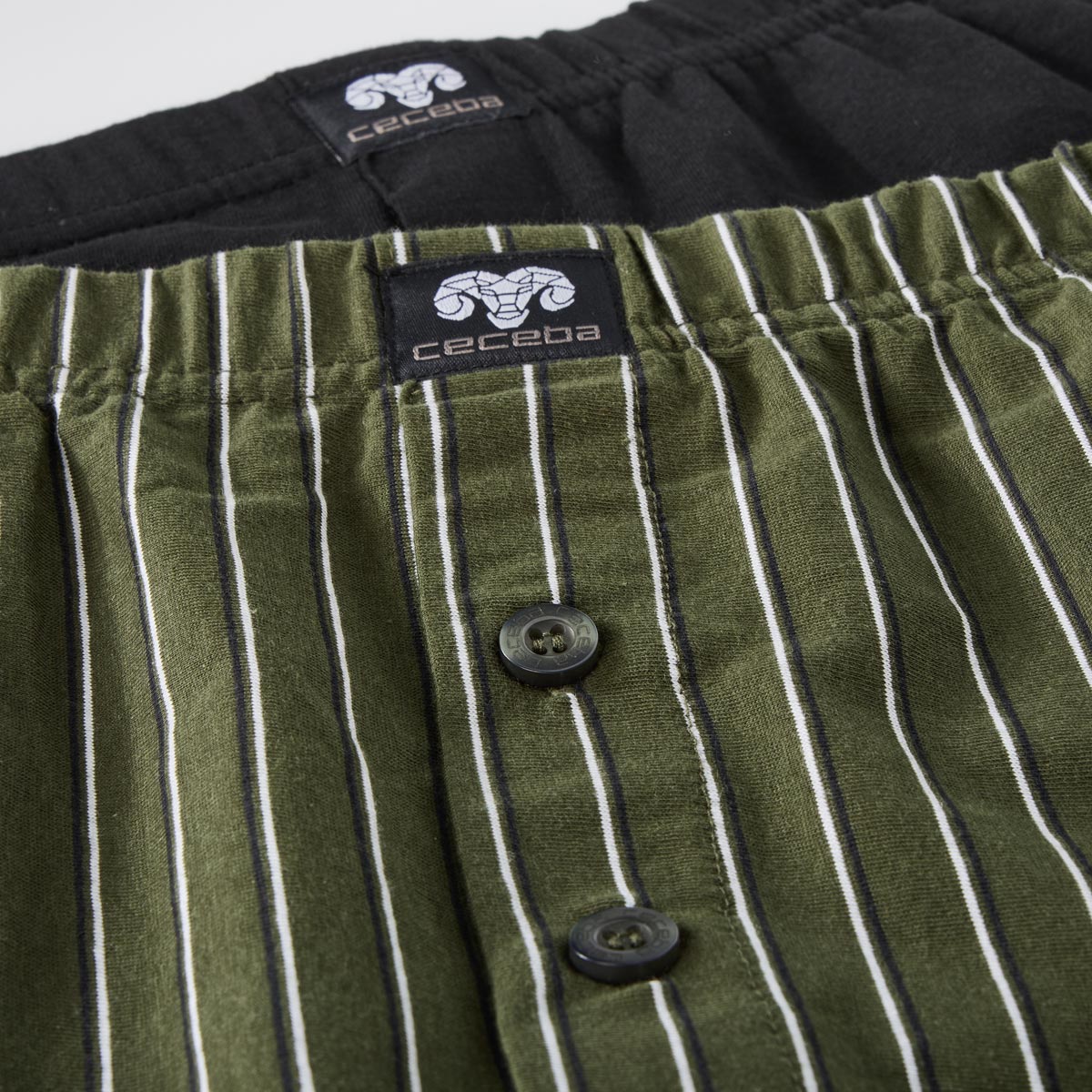Ceceba Boxershorts aus Baumwoll-Jersey, Doppelpack grün