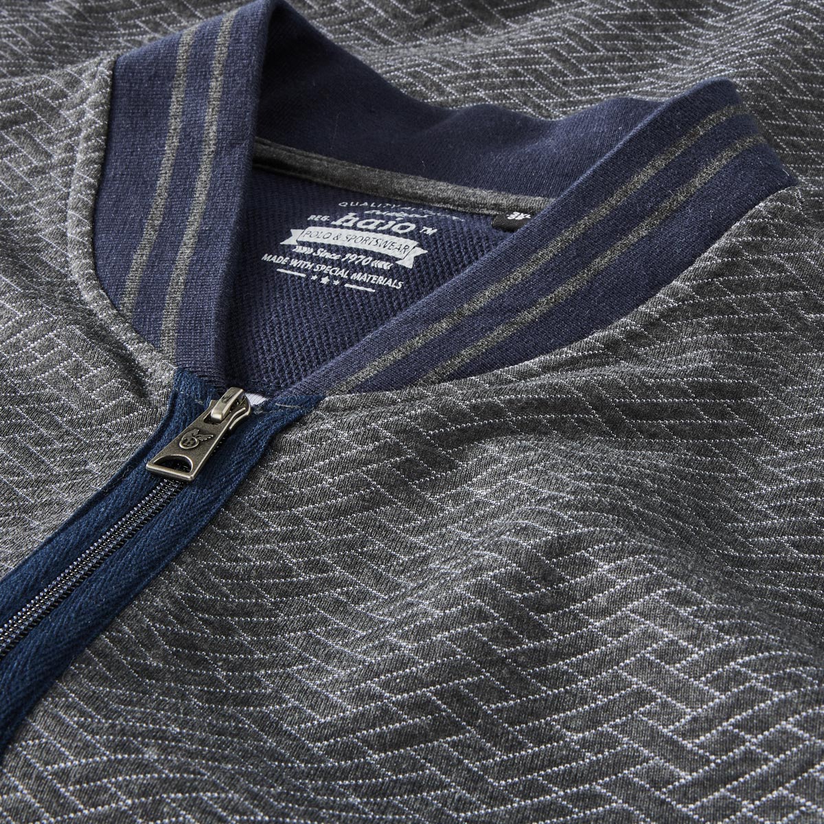 Hajo Sweatjacke aus Baumwollmischung mittelgrau