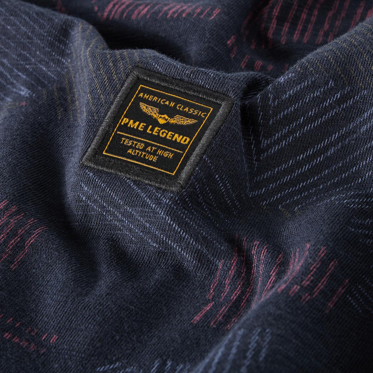 PME LEGEND T-Shirt mit Allover-Muster dunkelblau