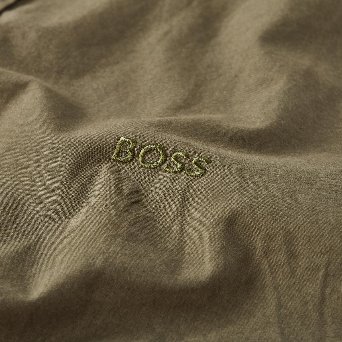 BOSS Freizeithemd mit Biobaumwolle khaki