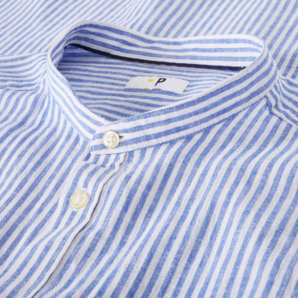 Pfundskerl Freizeithemd mit Leinen hellblau/weiß