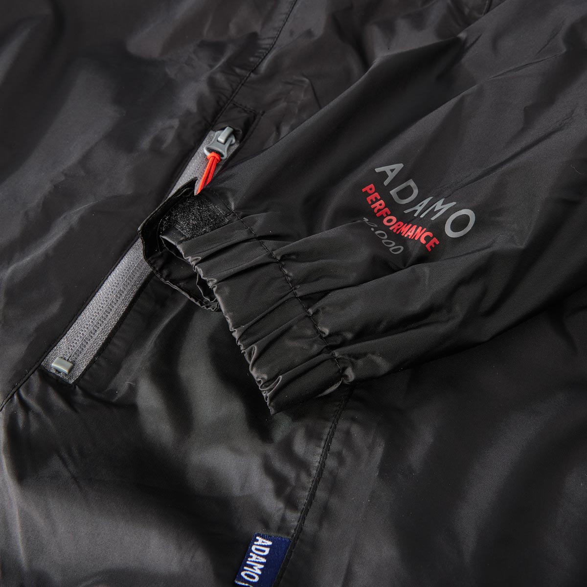 ADAMO Packbare Regenjacke mit Mesh-Innenfutter, wasserdicht schwarz